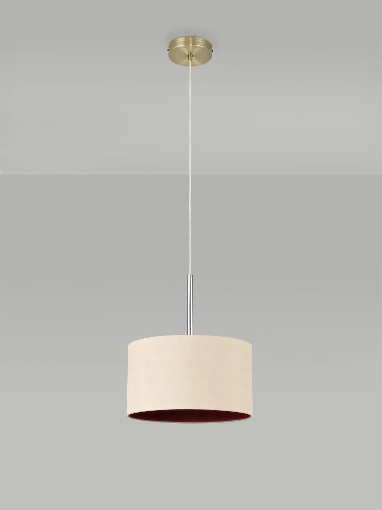 Baymont 30cm Pendant 1 Light Antique Brass, Antique Gold/Ruby DK0204  Deco Baymont AB AG